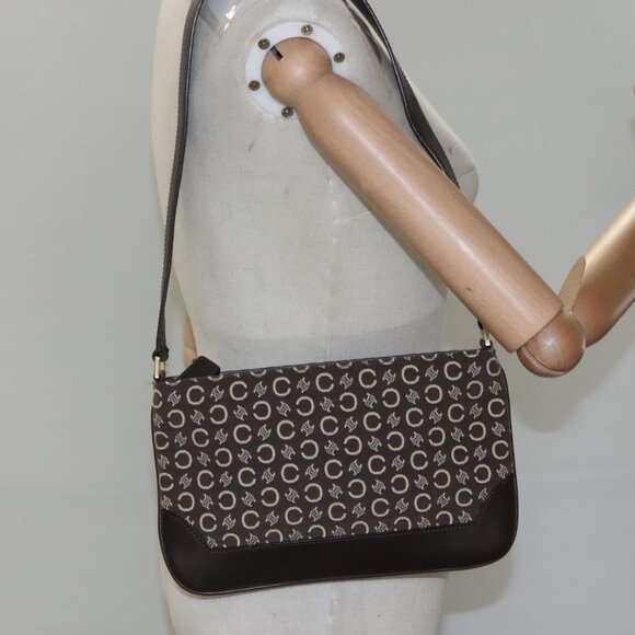 CELINE C Macadam Canvas Shoulder Bag Brown - Picture 13 of 15